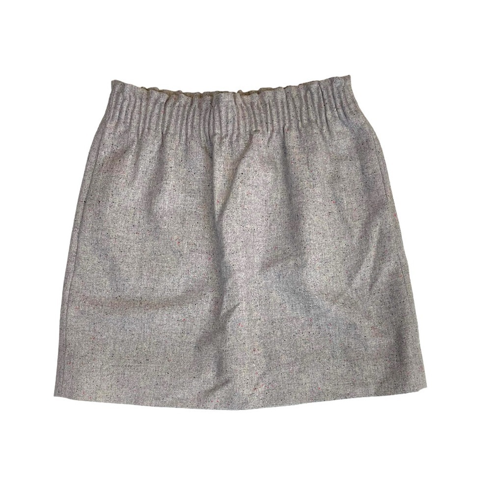 NWT J. Crew Factory Size 4 Grey Speckled Wool Blend Pocketed Mini Skirt